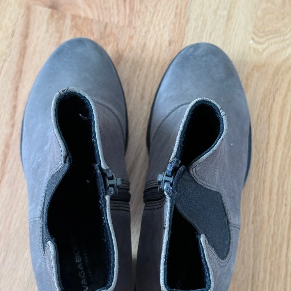 Vagabond Womens Taupe Leather Block Heel Ankle Booties Size 36 US 6.5 Womens - Picture 4 of 6